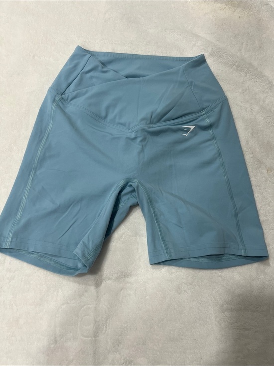 Gymshark Pants - Gymshark High-Waist Bike Shorts in Blue